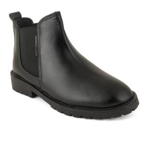 Zoombie Kid Faux Leather Black Chelsea Ankle Boots