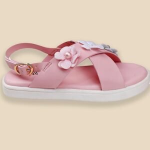 Comfo toothless Kids Girls Pastel Floral & Pearl Sandals |